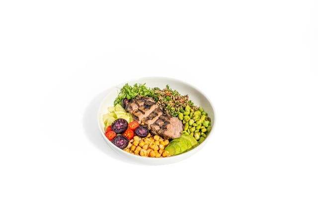GREEN GODDESS STEAK BOWL.