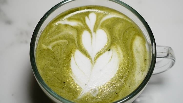 ICED MANGO MATCHA LATTE.